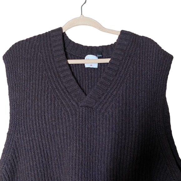 H&M x John Boyega knit wool-blend sweater vest brown sz Large - Picture 3 of 6